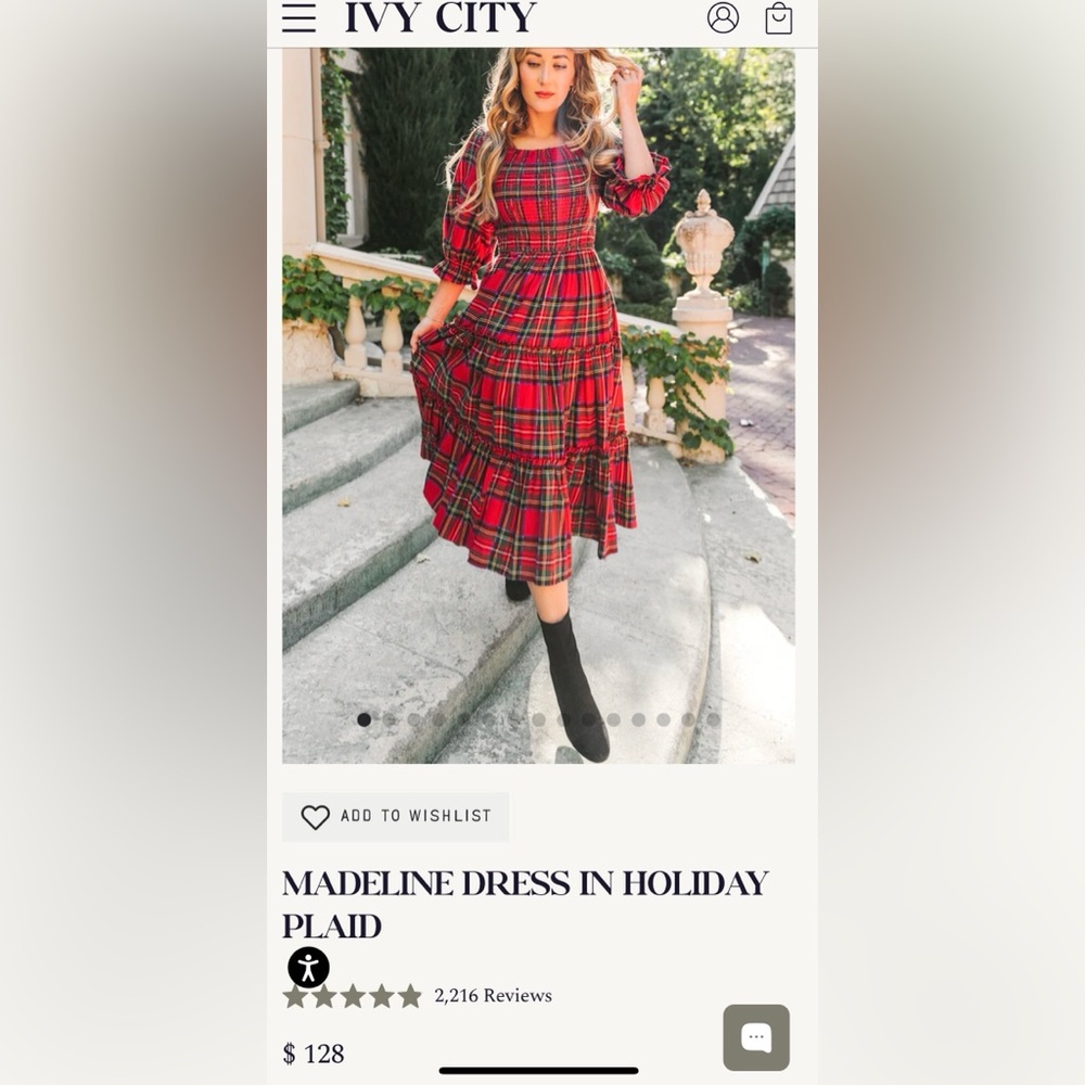 Ivy City Co Red Plaid Midi Dress